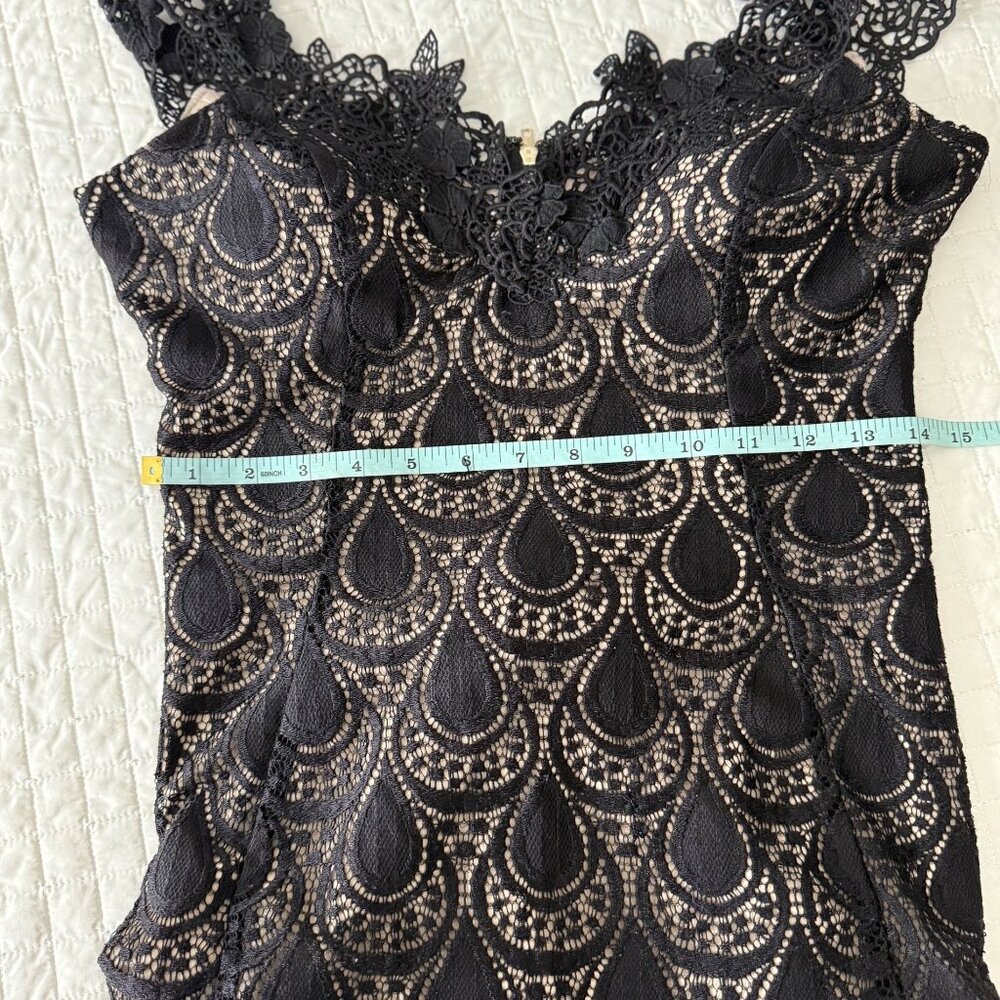 Papaya Womens Black Lace Dress Large Nylon Spandex Blend - Picture 8 of 9